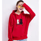 Women's Plush Thick Sweater Autumn and Winter Loose Korean Version of The Wild Student Casual Hooded Sweater Lazy Style Women's Jacket