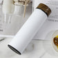 Portable Fashion Thermos Water Bottle for Women Vacuum Flask Stainless Steel Wooden Pattern Lid Water Cup Thermos for Tea