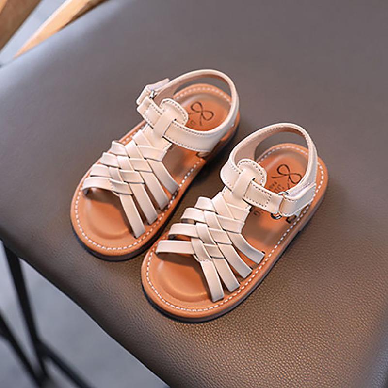 Girls Sandals Summer Princess Net Red Soft Bottom Children's Sports Roman Woven Children's Beach Shoes