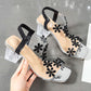 Women's Summer Roman Sandals All-match Fashionable Women's Shoes Crystal Transparent Chunky Heel High Heels