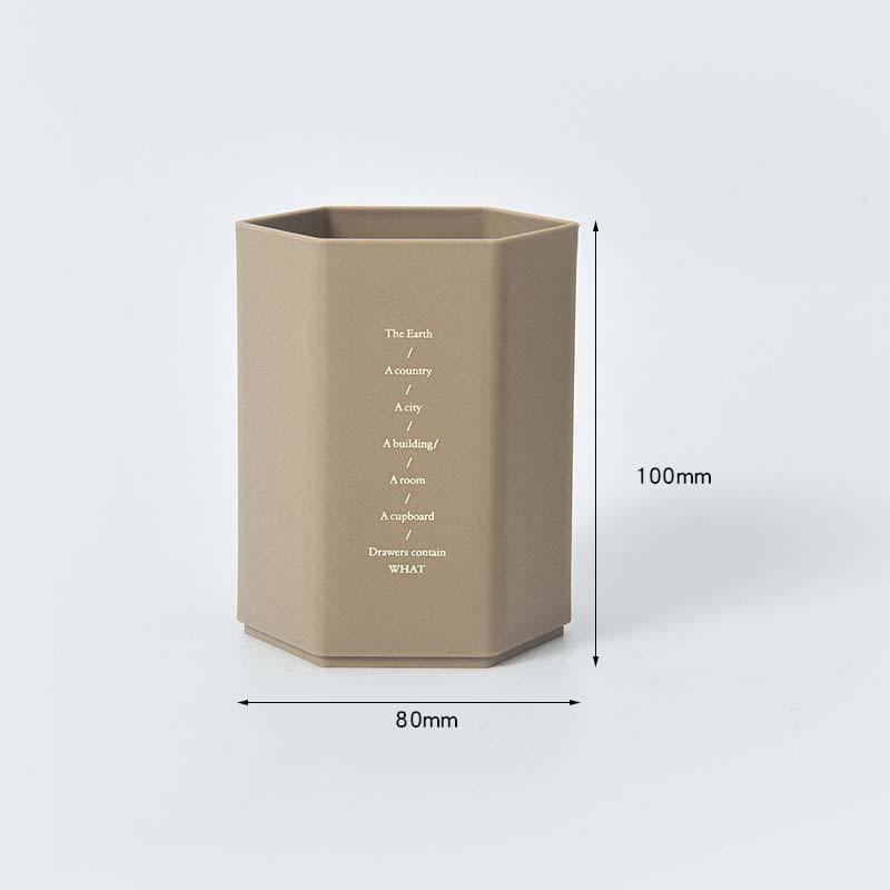 Frosted Large-capacity Simple Student Hexagonal Pen Holder Creative Personality Desktop Storage Container