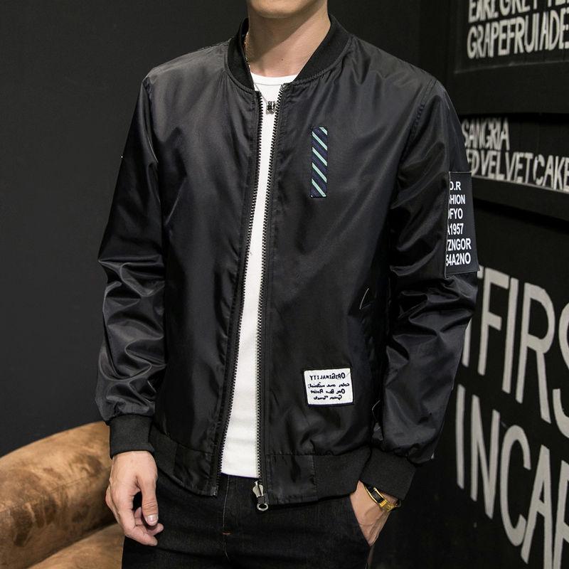 Spring, Autumn and Winter Men's Fashion All-match Jacket, Baseball Uniform, Stand-up Collar Plus Size Jacket