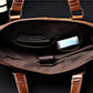 Business Briefcase Men Large Capacity Zipper Leather Anti-theft Waterproof Handbag Shoulder Bag