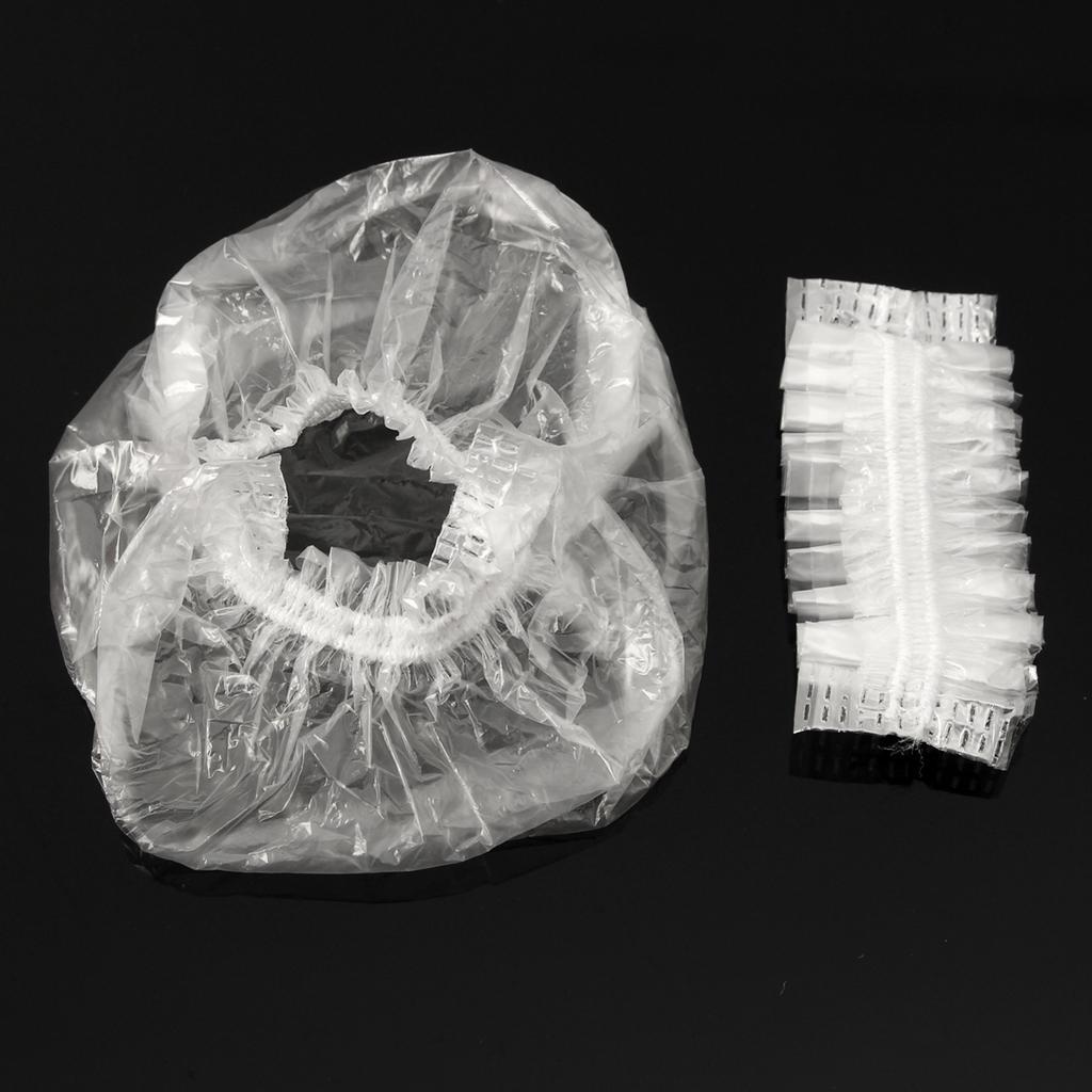 100 Pcs Disposable Hairdressing Clear Earmuffs Salon Ear Cover Ear Protection Hair Dye Protect Cap
