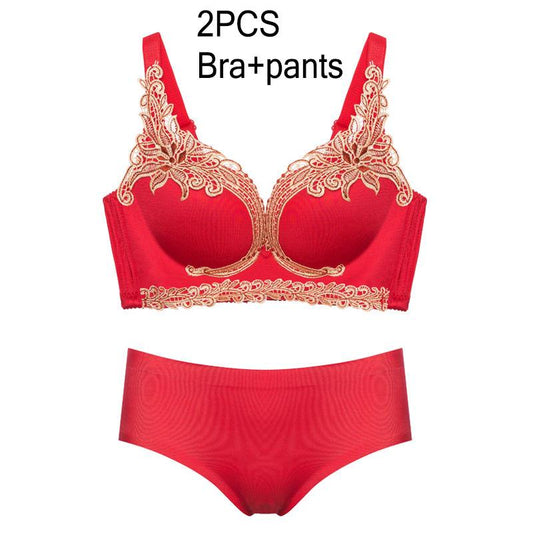Fashion Ladies Underwear Set Lace Underwear Bra Set Thin Section Extra Large Adjustable