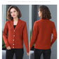 Autumn and Winter V-neck Cardigan Sweater Long-sleeved Loose Crop Top Knitted Solid Color Female Sweater