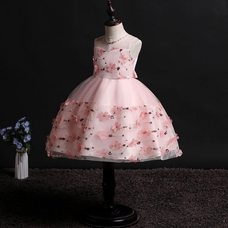 Summer Girls Dress Petal Embroidery Children's Photo Photography Clothing In The Big Children's Tutu Skirt Net Gauze Skirt