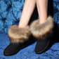 Flip Wool Snow Boots Women Waterproof Frosted Large Cotton Plus Velvet Thick Warm Women's Cotton Shoes