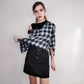 2pcs/set Autumn Plus Size Skirt Suit Female Plaid Shirt + Denim Skirt Two-piece Suit Women Outfits