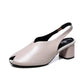 Women's Summer Solid Color Sandals Comfortable Non-slip Wear-resistant Medium Heel Sandals