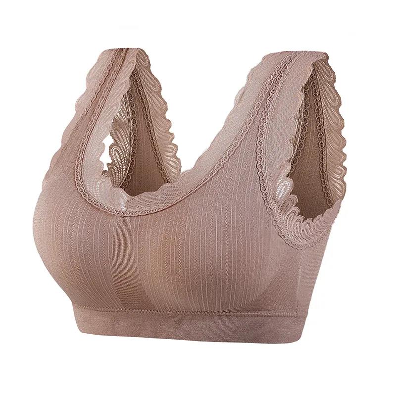 Lace Beauty Back Tube Top Sling Wrap Chest Gather Sports Lift Shock Absorption Non-slip No Steel Ring Vest Underwear Bra