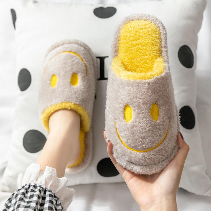 Autumn and Winter Pure Cotton Slippers Indoor Non-slip Soft-soled Shoes Warm Simple Plush Cotton Shoes