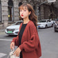 Spring and Autumn Temperament Knitted Sweater Loose Wild Cardigan Shirt Lantern Sleeves Buttonless Female Jacket