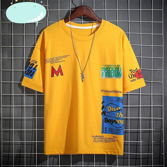 The Big Boy's Tide Brand Boy T-shirt In Pure Cotton Summer Boy Hip-hop Loose Shoulders Loose Half-sleeved Children's Compassionate Shirt