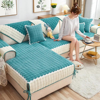 Modern Minimalist Sofa Cushion Four Seasons General Non-slip Fabric Sofa Cover Cover High-end Thick Cushion Cover Cloth Backrest Towel