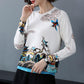 Autumn Winter 3D Printed Woolen Sweater Vintage Knit Bottoming Sweater Warm Plus Size Wool Blend Jumper Tops