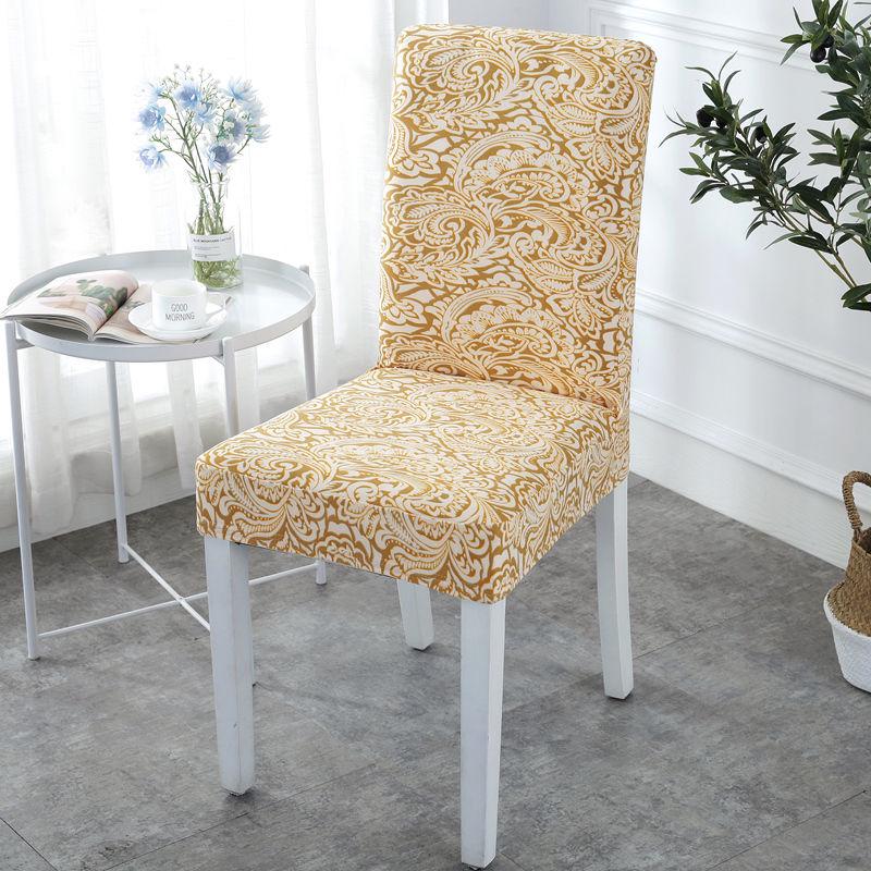 2/4/6 Pcs  Printed Stretch Chair Cover Big Elastic Seat Chair Covers Office Chair Slipcovers Restaurant Banquet Hotel Home Decoration