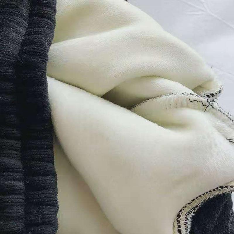 Autumn and Winter Loose Korean Version Plus Velvet Thick Sports Wide-leg Pants Harlan Footwear Trousers for Women Outside Wear