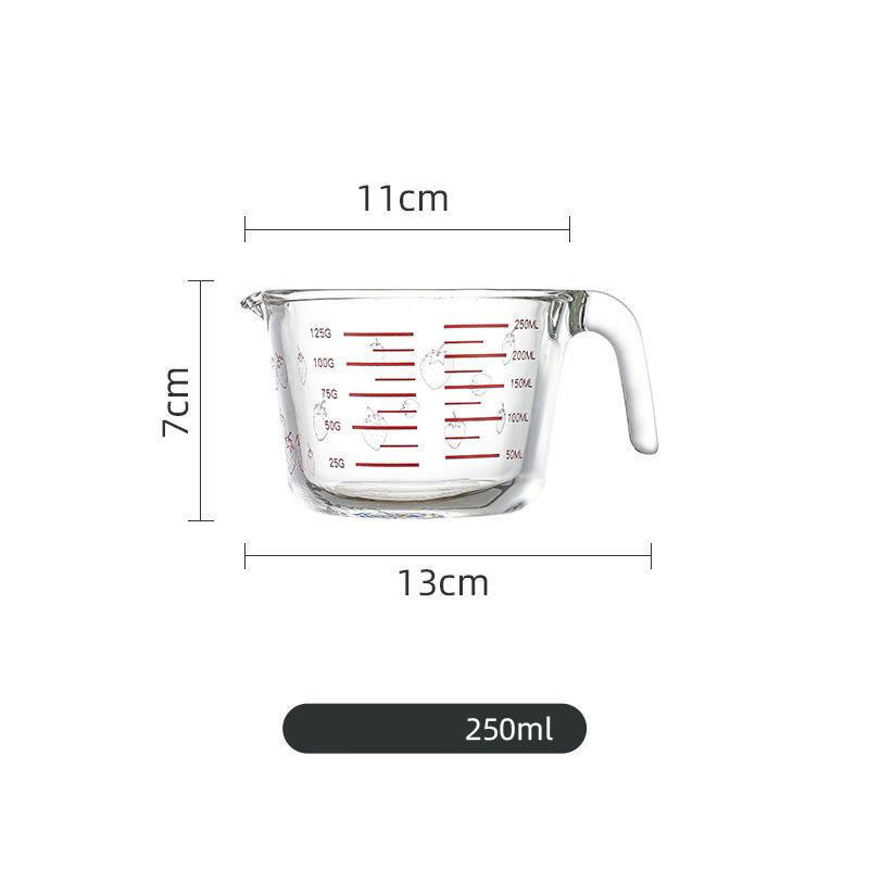 Scaled Glass Measuring Cup Household High Temperature Resistant Large Capacity Baking Cup Children's Milk Cup Thickened Metering Cup