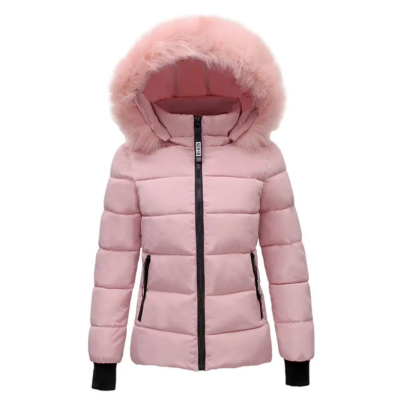 Short Down Jacket Winter Women's Thick Slim-fit Jacket with Big Fur Collar Plus Size Jacket