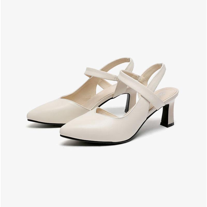 Summer Leather Shoes Women Toe Shoes High Heel Sandals Women's Shoes Spring Pointed Toe Stiletto Lady Style Sandals