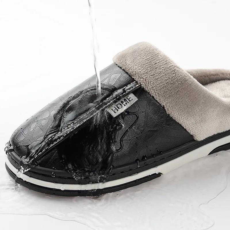 Winter Men's Large Size Thick-soled Non-slip Indoor Warm Cotton Slippers