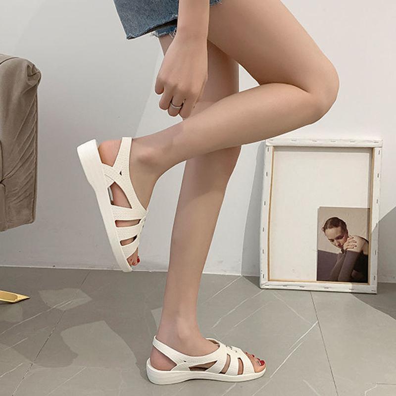 Sandals Female Summer Simple Slope with Non-slip Plastic Soft Bottom Thick Heel Middle-aged Mother Sandals Outside The Workshop