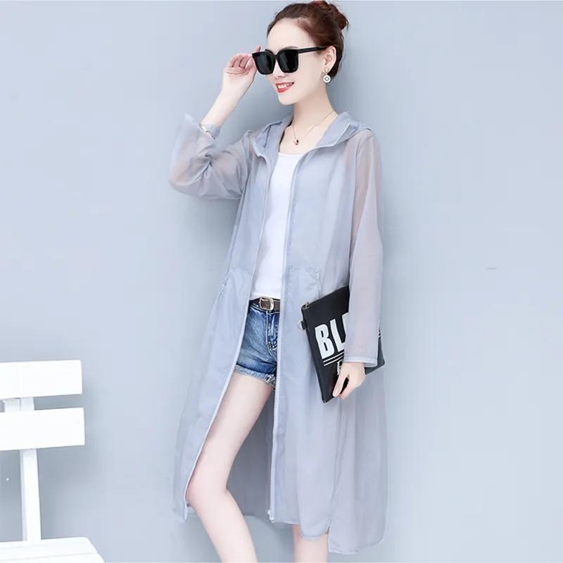 Spring and Summer Breathable Sun Protection Clothing Women's Mid-length Loose Large Size Sun Protection Clothing Women's Thin Coat