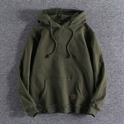 2021 New Plus Velvet Hooded Coat Europe and American Autumn and Winter Men's Casual Hoodie