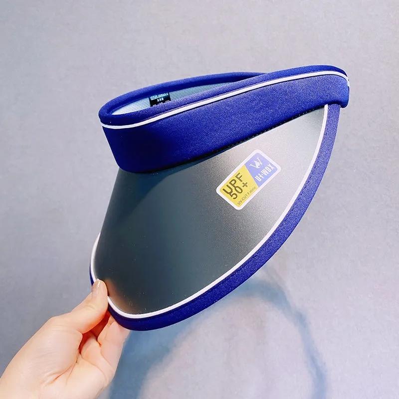 Women's Anti-UV Empty Top Hat Summer Outdoor Sunscreen Visor Hat UPF50+ Large Brim Sweat-absorbing Sports Sun Cap