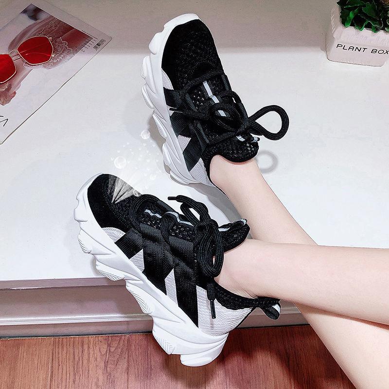 Spring  Summer Mesh Hollow Breathable Women's Shoes Flat Casual Sports Shoes Female Students Korean Wild Shoes