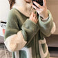 Autumn and Winter Thickening Plus Velvet All-match Stand-collar Jacket Mid-length Loose Casual Women's Warm Jacket Women