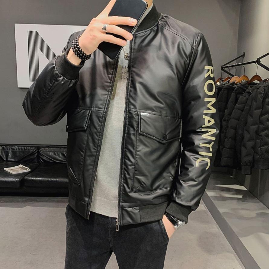 Winter Down Jacket Men's Baseball Collar Casual Jacket Korean Version of The Trend of White Duck Down Thickened Warm Gloss Slim Short Jacket