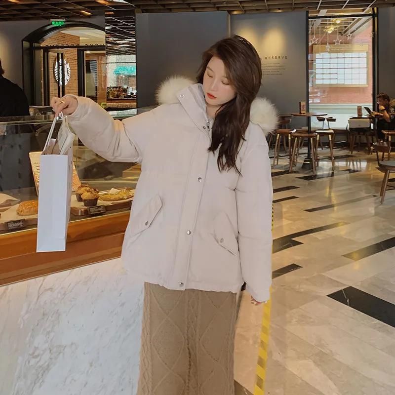 Down Padded Jacket Women's Winter Short Thick Padded Coat Loose Bread Coat Student Korean Style Padded Jacket