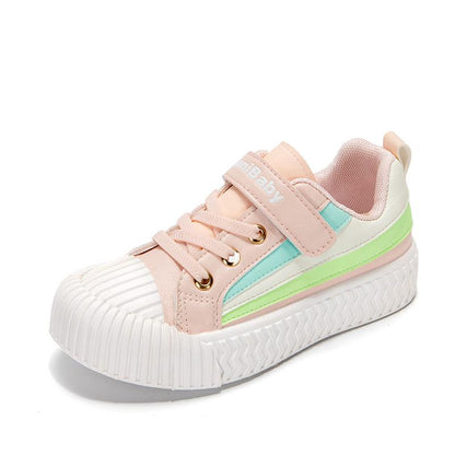 White Shoes Children's Sports Shoes Children Color Shoelace Board Shoes Korean Version Boys and Girls Casual Shoes