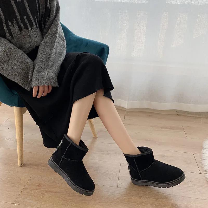Winter Short Tube Snow Boots Women Plus Velvet Thick Korean Version of All-match Warm Cotton Shoes
