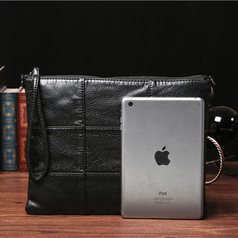 Business Briefcase Wemen Retro Zipper Waterproof Leather IPad Handbag Shoulder Bags Computer Bag