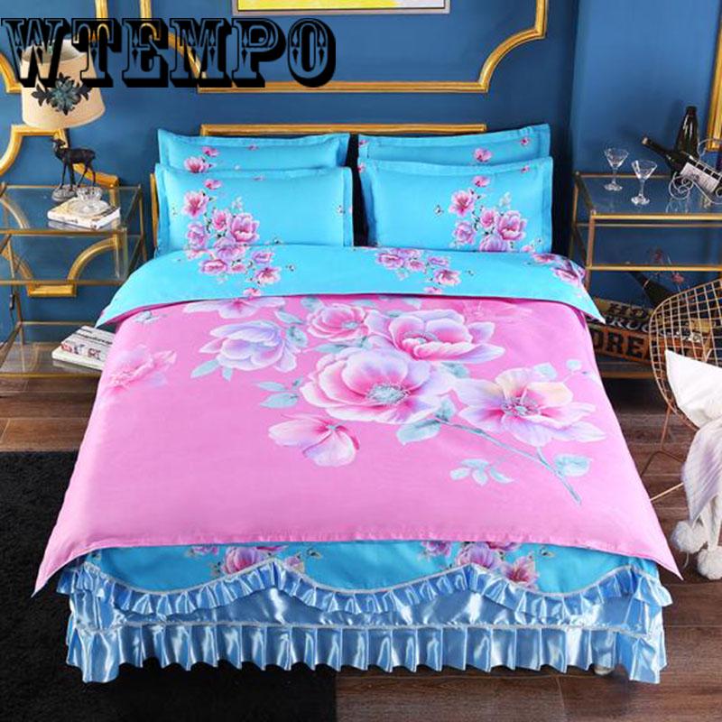 Cotton Bed Skirt Mattress Cover Petticoat Twin Queen Bed Skirts Bedspread bedding sets