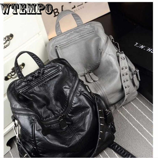 Fashion Women Backpack PU Leather Backpacks Female Large Capacity School Shoulder Bag Bagpack