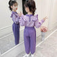 Girls Sports Suits Children Summer Wear Spring and Autumn Two-piece Suits Leisure Loose Sports Long-sleeved Children's Pullovers Two-piece Suits