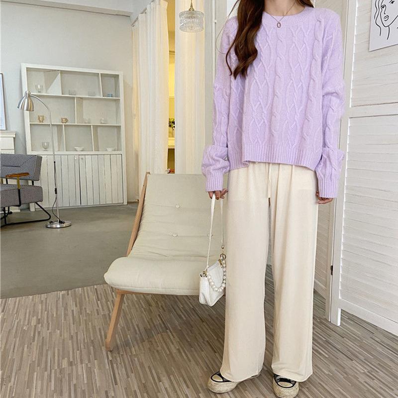 Autum  Winter Sweater Women Loose Outer Wear Twist All-match Pullover Sweater Casual Style Top