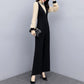 Jumpsuit Women's Casual Black Jumpsuit High-waist Wide-leg Pants Suit Casual Work Formal Wear Elegant Temperament Fabric Light and Breathable