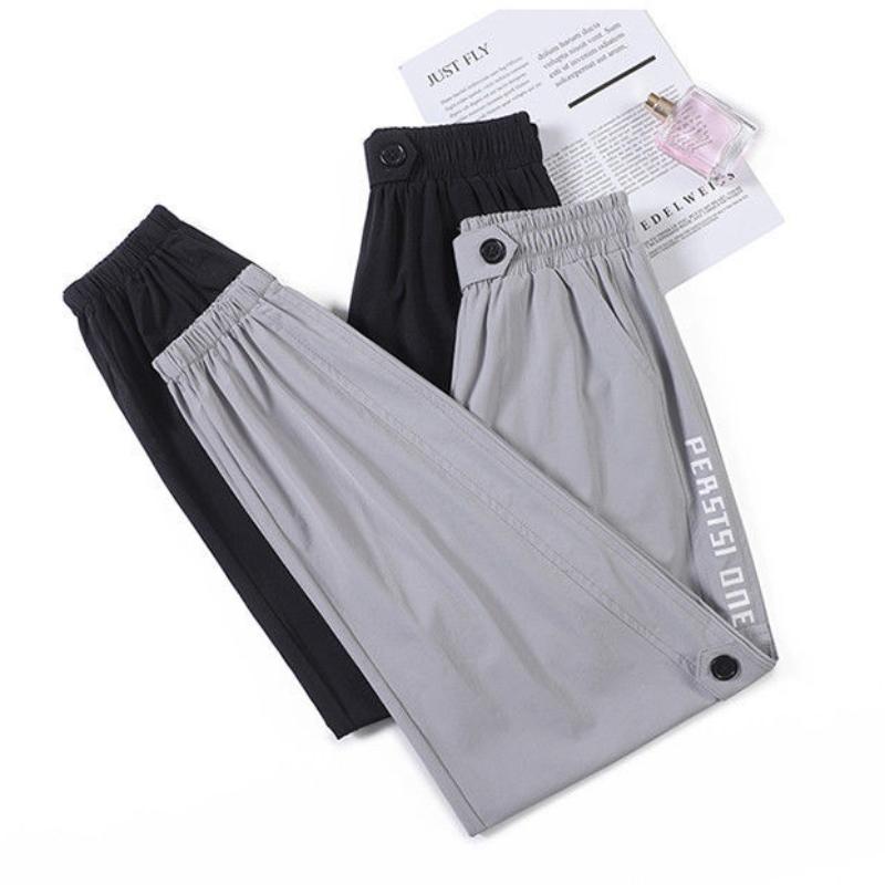 Summer New Style Ice Silk Quick-drying Sports Pants Women Loose and Versatile Nine-point Straight Beamed Casual Pants