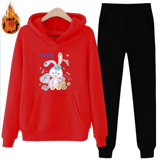 Two-piece Thin Hoodie Women's Long-sleeved Hooded Loose Casual Sports Suit Sweet Comfortable Sweat-absorbent and Breathable