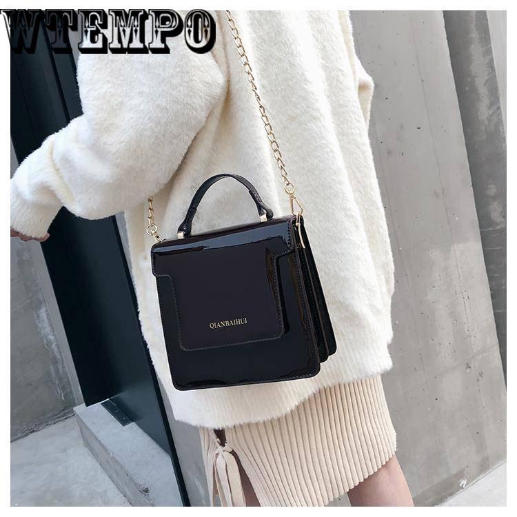Fashion patent leather bag trend wild chain shoulder bag Messenger bag summer female bag handbag