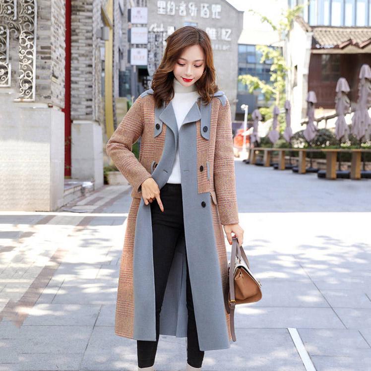 Winter Wool Long Coat Warm Office Ladies Jacket Women Outwear Casual Woman Elegant Blend Coat
