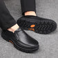 38-46 Men's Large Size Casual Comfortable Genuine Cow Leather Shoes Business Men Solid Color Soft Sole Flat Shoes