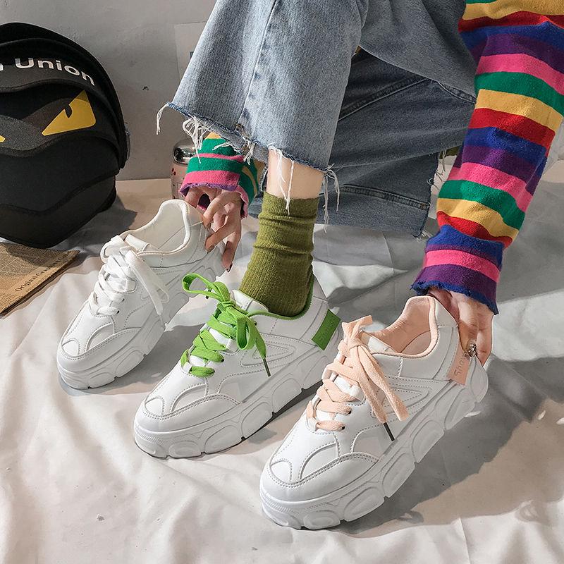 Summer Women White Sneakers Mesh Patchwork Dad Shoes Casual Thick Heel White Shoes Designer Breathable Running Platform Sneakers