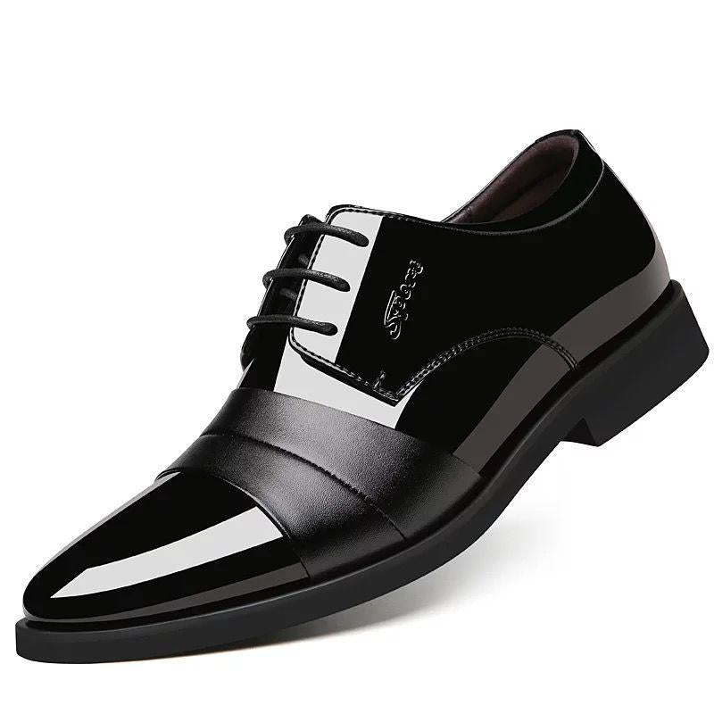 Men Dress Wedding Shoes Leather High Heels Fashion Pointed Toe Heighten Oxford Shoes Party Prom Shoe