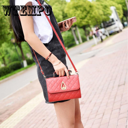 Elegant Diamond Lattice PU Handbags for Women Crossbody Shoulder Flap Bags